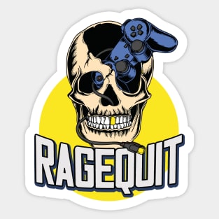 Ragequit Gamer Skull Sticker